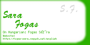 sara fogas business card